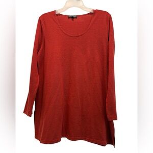 Slinky Brand Red Long Sleeve Top Sz(L)